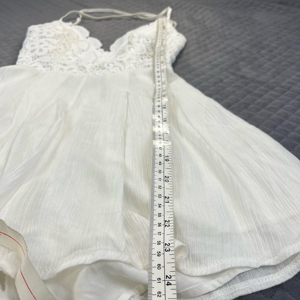 Lulus Romper Womens XS White Boho Spring Bride Crochet Lace Star Spangled Romper - Picture 9 of 13